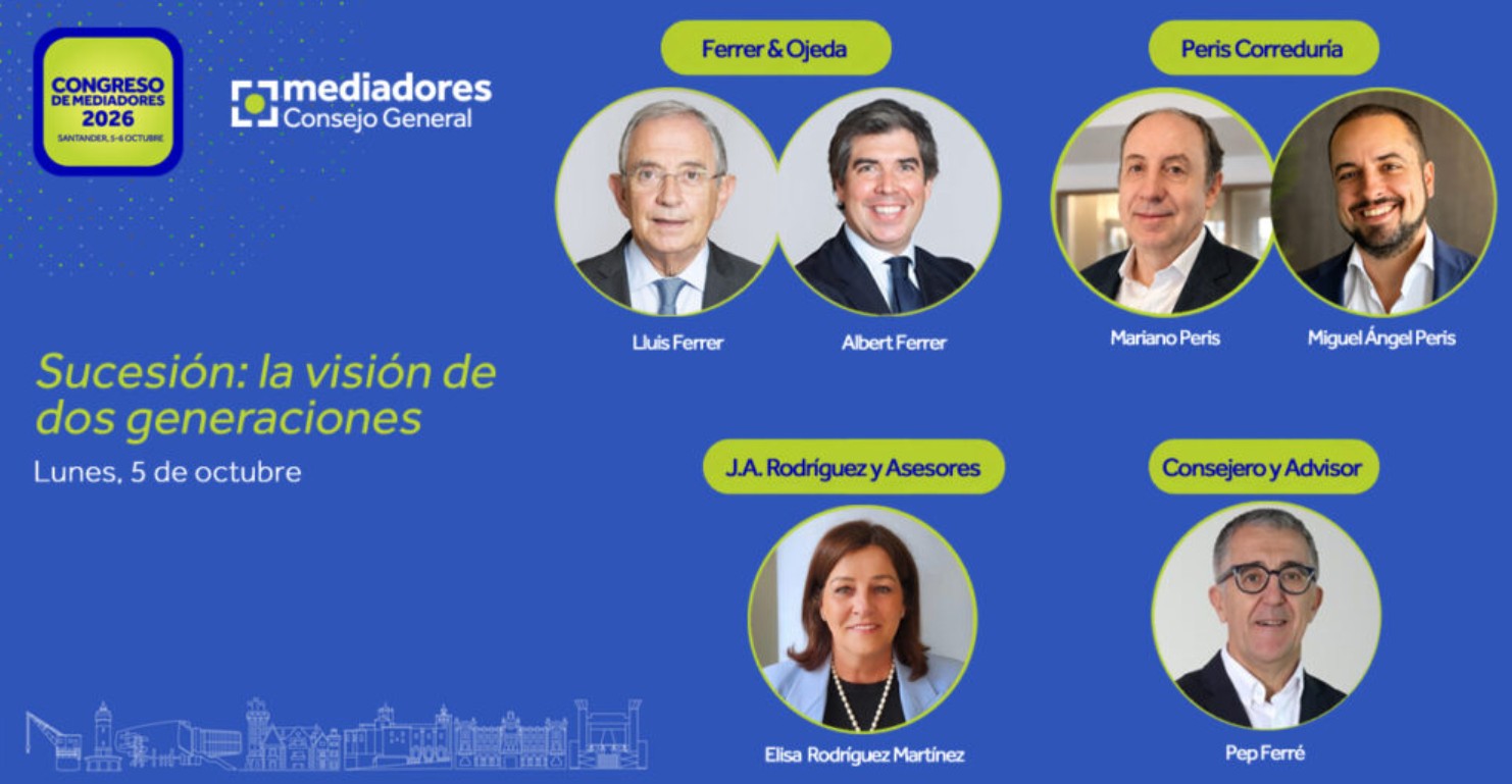 El relevo generacional de las corredurías familiares centrará uno de los debates del Congreso de Mediadores 2026

